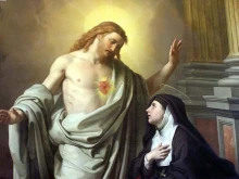 Apparition of St. Margaret Mary Alacoque of the Sacred Heart of Jesus.