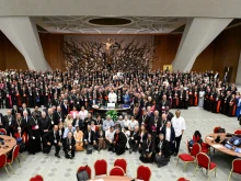 Participants of the Synod on Synodality gather for a group photo on Oct. 26, 2024.