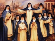 A painting depicts 10 members of the Order of the Immaculate Conception who were martyred in Spain in 1936.